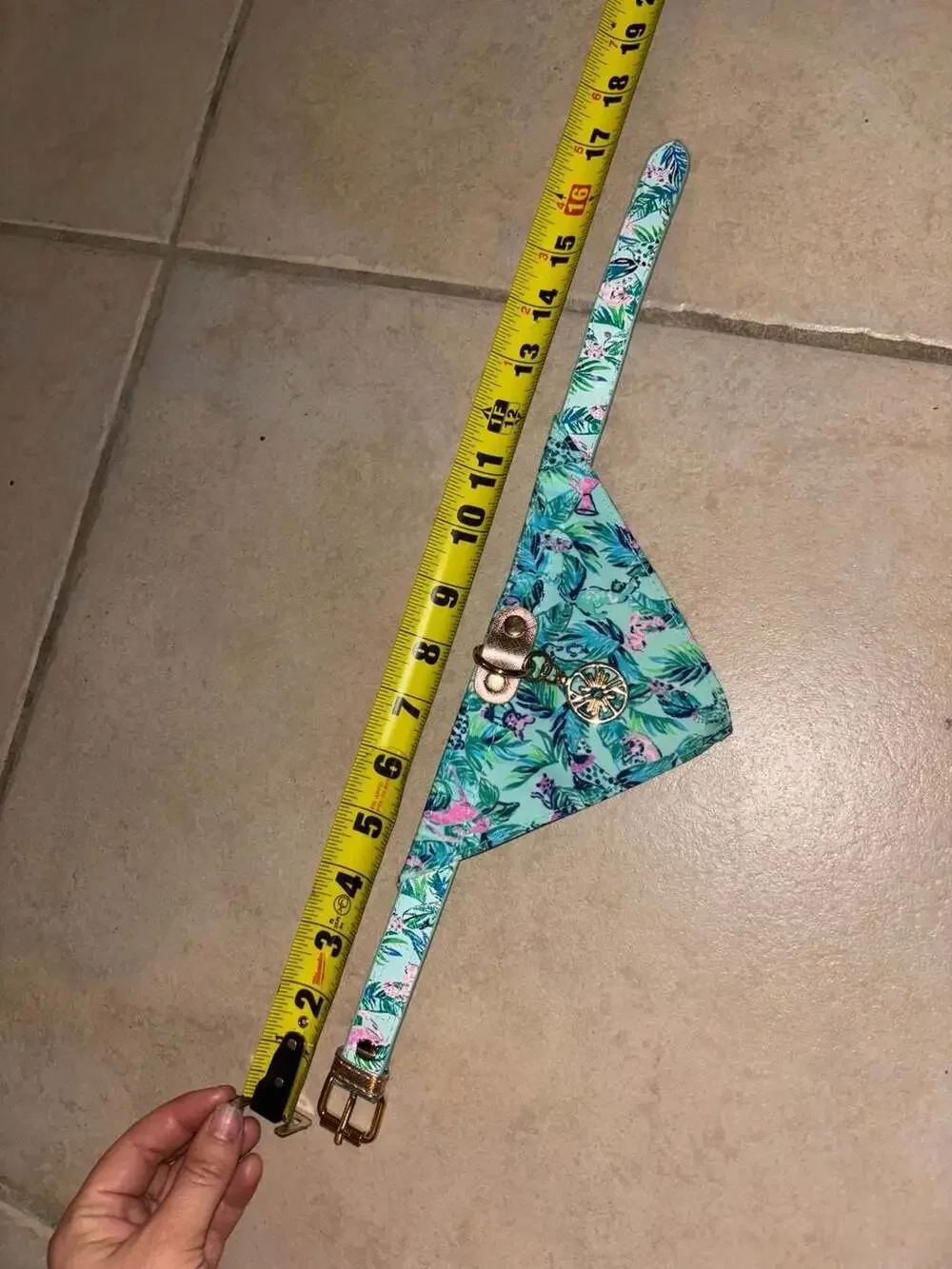 Lilly Pulitzer Splendor in the Sand Dog Collar with Bandana, Size S/M
